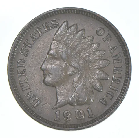 XF 1901 Indian Head Copper Cent Penny - High Grade Sample
