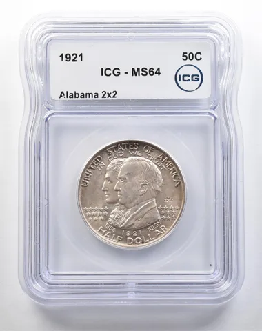 1921 Alabama Commemorative Half Dollar 2x2 MS64 ICG a3810