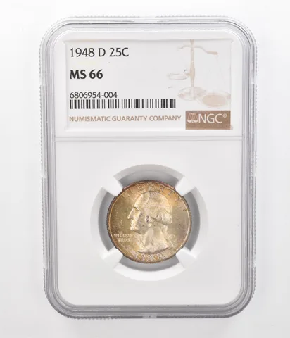 1948-D Washington Quarter MS66 NGC Beautiful Tone *2333