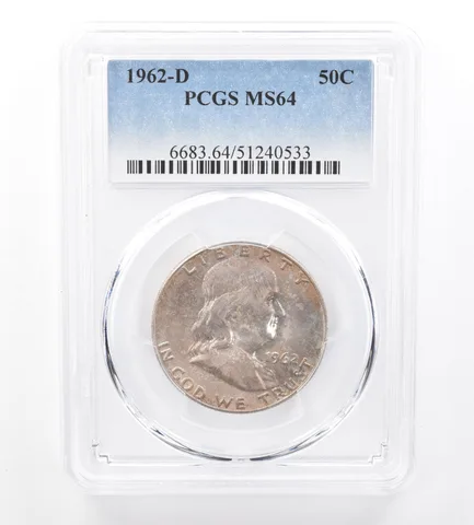 1962-D Franklin Half Dollar MS64 PCGS Beautiful Tone a1765