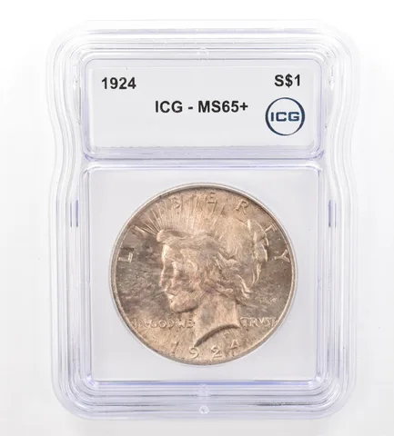 1924 Peace Silver Dollar MS65+ ICG Beautiful Tone *7402