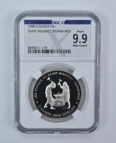 1988 Canada 1 Dollar Silver Saint-Maurice Ironworks Proof 9.9 UCAM NGC X NGCX