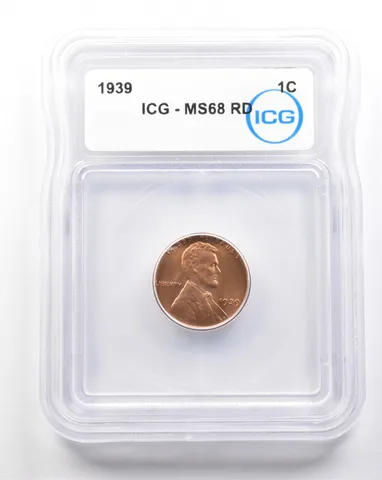 1939 Lincoln Wheat Cent MS68 RD ICG *7405