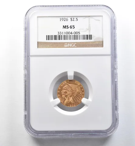 1926 $2.50 Indian Head Gold Quarter Eagle MS65 NGC *2608