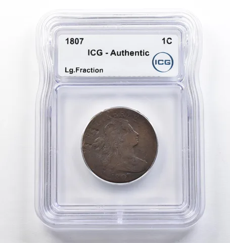 1807 Draped Bust Large Cent Large Fraction Authentic ICG *9446