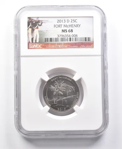 2013-D Washington Quarter Fort McHenry MS68 NGC a7685