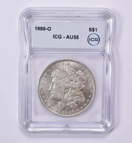 1886-O Morgan Silver Dollar AU58 ICG *0521