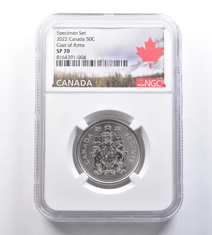2022 Canada 50 Cents Specimen Set Coat Of Arms SP70 NGC *7045