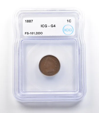 1887 Indian Head Cent Mint Error FS-101 DDO G4 ICG *2339