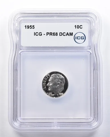 1955 Roosevelt Dime PR68 DCAM ICG *1977
