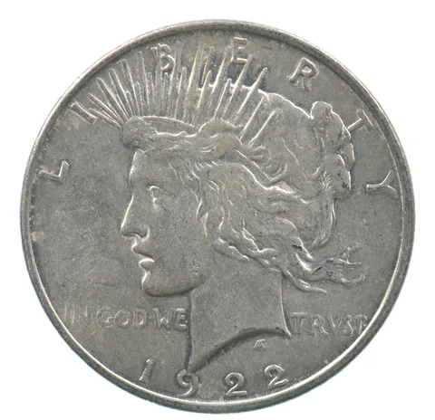 Early - 1922 Peace Silver Dollar - 90% US Coin *429
