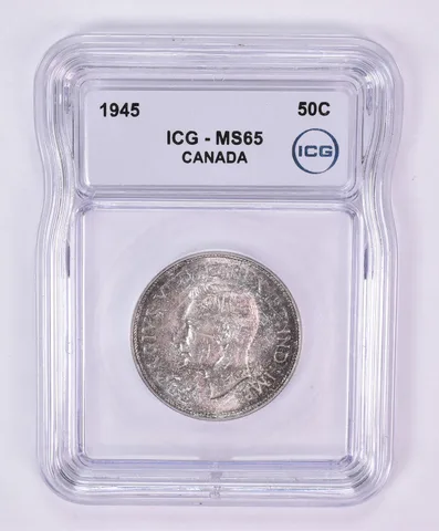 1945 Canada 50 Cents MS65 ICG Beautiful Tone *1187