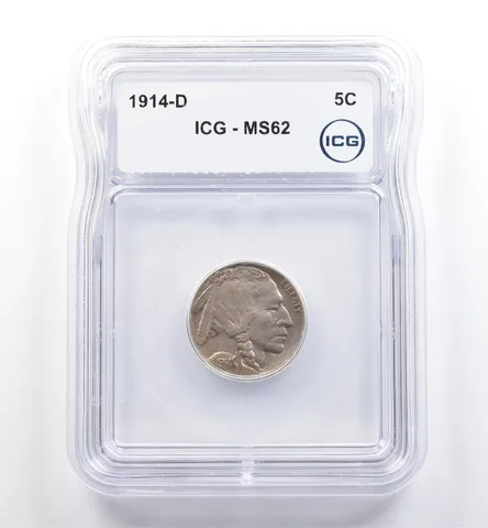 1914-D Indian Head Buffalo Nickel MS62 ICG *6411
