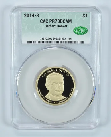 2014-S Presidential $1 Herbert Hoover PR70 DCAM CAC CACg