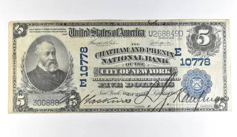 1902 $5 New York NY National Currency Large Note Blue Seal 10778 *1680