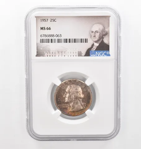 1957 Washington Quarter MS66 NGC Beautiful Tone *2285