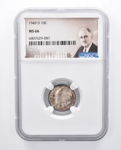 1949-D Roosevelt Dime MS66 NGC Purple Tone *7964