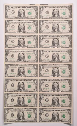 Lot (16) 1981 $1 New York NY FRN Green Seal Uncut Sheet *8155
