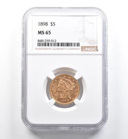 1898 $5 Liberty Head Gold MS65 NGC *6520