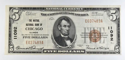 1929 $5 National Currency Note Chicago IL Ch#11092 *8528