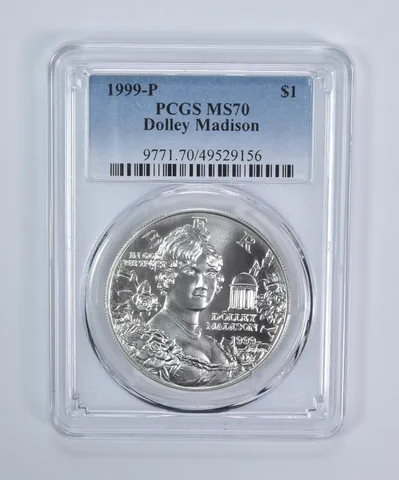 1999-P Dolley Madison Commemorative Dollar MS70 PCGS Blue Label