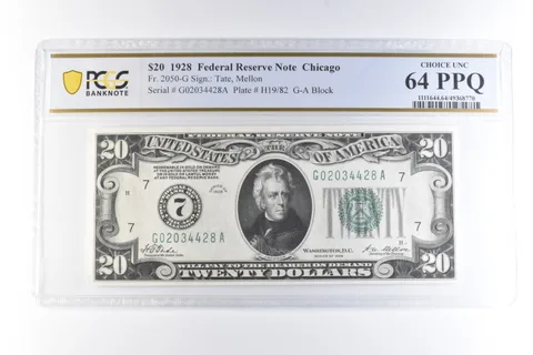 1928 $20 Chicago IL FRN Fr#2050-G Choice Unc 64 PPQ PCGS *6053