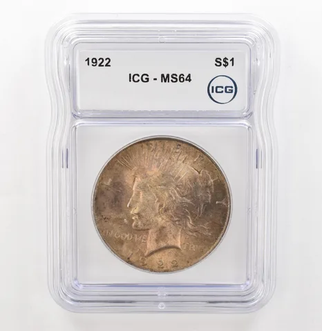 1922 Peace Silver Dollar MS64 ICG Beautiful Tone a3918