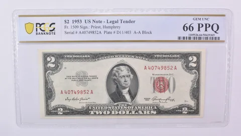 $2 1953 US Legal Tender Fr#1509 Gem Unc 66 PPQ PCGS