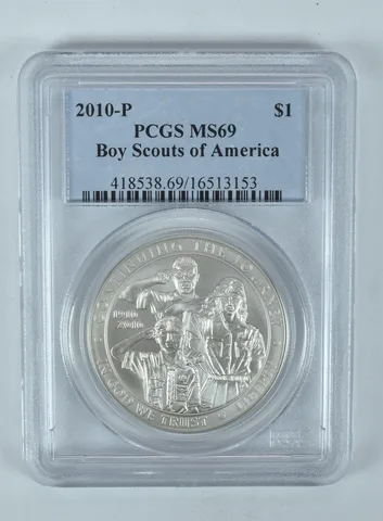 2010-P Boy Scouts Commemorative Dollar MS69 PCGS Blue Label