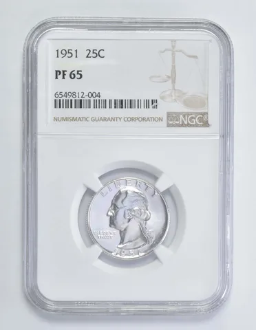 1951 Washington Quarter PF65 NGC Brown Lbl