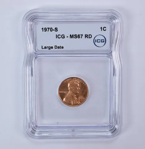 1970-S Lincoln Memorial Cent Large Date MS67 RD ICG