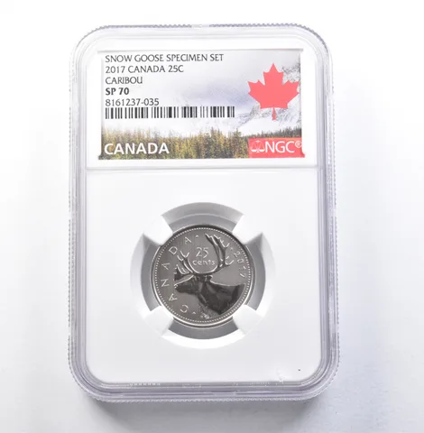 2017 Canada 25 Cents Snow Goose Specimen Set Caribou SP70 NGC *5938
