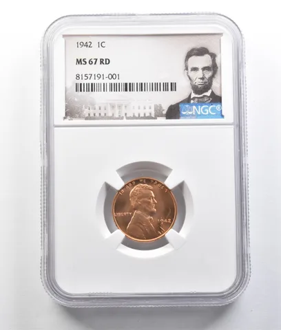 1942 Lincoln Wheat Cent MS67 RD NGC a9428
