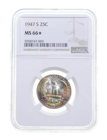 MS66* 1947-S Washington Quarter - Graded NGC *4814