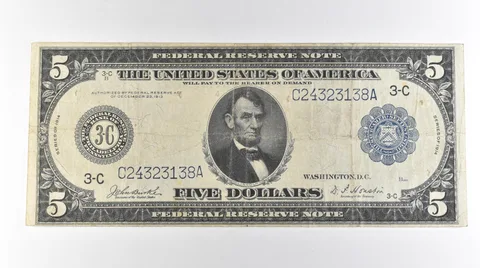 1914 $5 Philadelphia PA FRN Large Note Blue Seal *3124