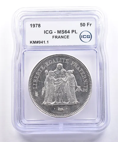 1978 France 50 Francs KM#941.1 MS64 PL ICG