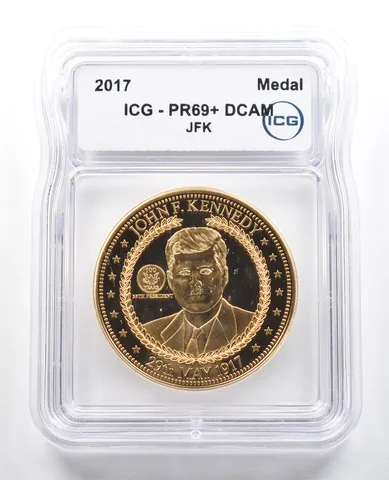 2017 Medal John F Kennedy JFK Gold Layered PR69+ DCAM ICG *4868