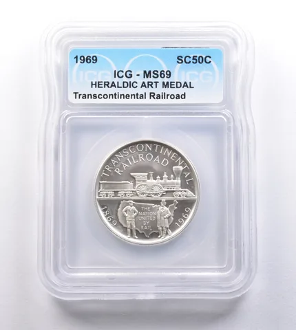 1969 So Called Half Dollar Transcontinental Railroad MS69 ICG