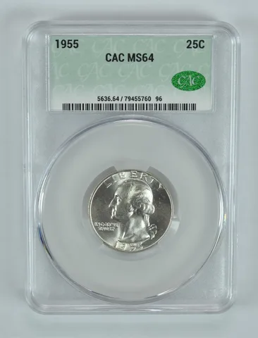 1955 Washington Quarter MS64 CAC CACg