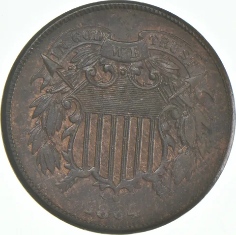 1864 Union Shield Two-Cent Piece Large Motto a4241