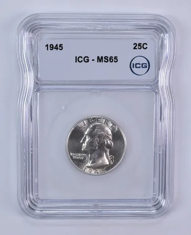 1945 Washington Quarter MS65 ICG