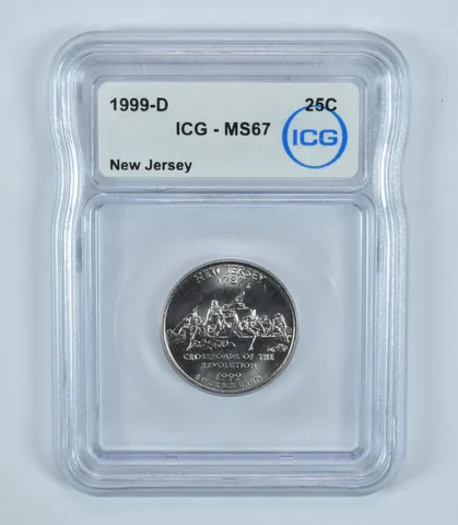 1999-D Washington State Quarter New Jersey MS67 ICG