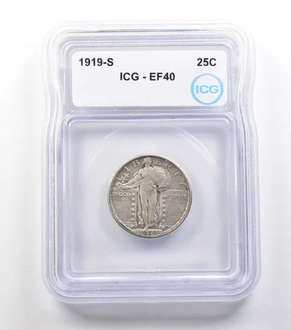 1919-S Standing Liberty Quarter EF40 ICG a1498