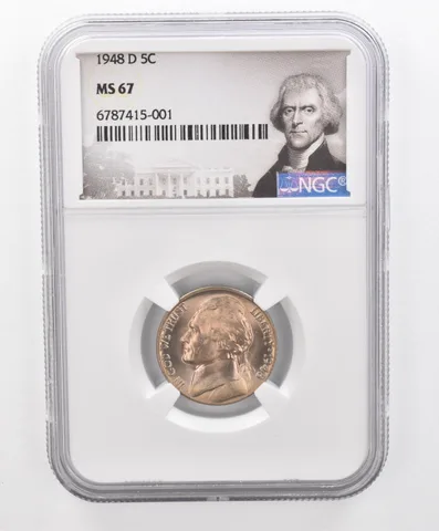 1948-D Jefferson Nickel MS67 NGC Beautiful Tone *2692
