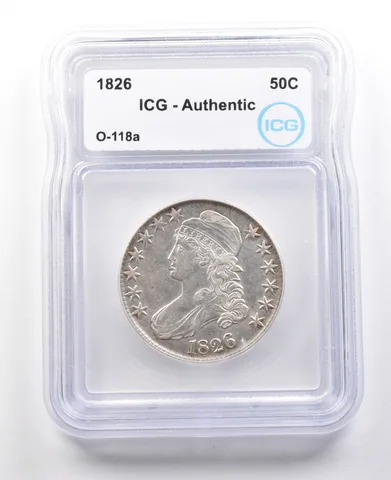 1826 Capped Bust Half Dollar O-118a Authentic ICG *2996