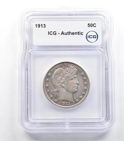 1913 Barber Half Dollar Authentic ICG *9309