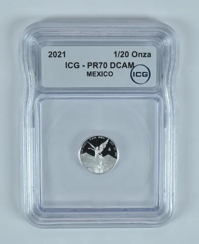 2021 Mo Mexico 1/20 Onza Silver Libertad PR70 DCAM ICG