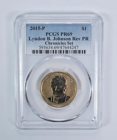 2015-P Lyndon B Johnson $1 Chronicles Set Reverse PR69 PCGS Blue Label