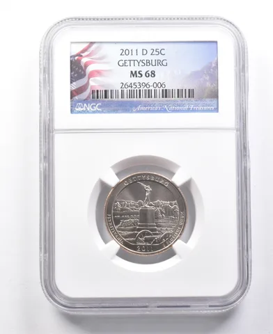2011-D Washington Quarter Gettysburg MS68 NGC *7695