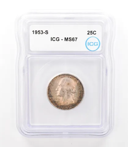 1953-S Washington Quarter MS67 ICG Beautiful Tone *3146